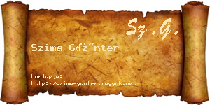 Szima Günter névjegykártya